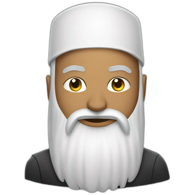 a Muslim with a white long beard boxing elon musk emoji