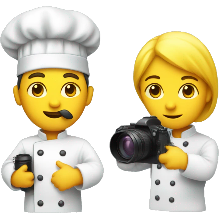 Chef, yellow skin, camera in hand  emoji