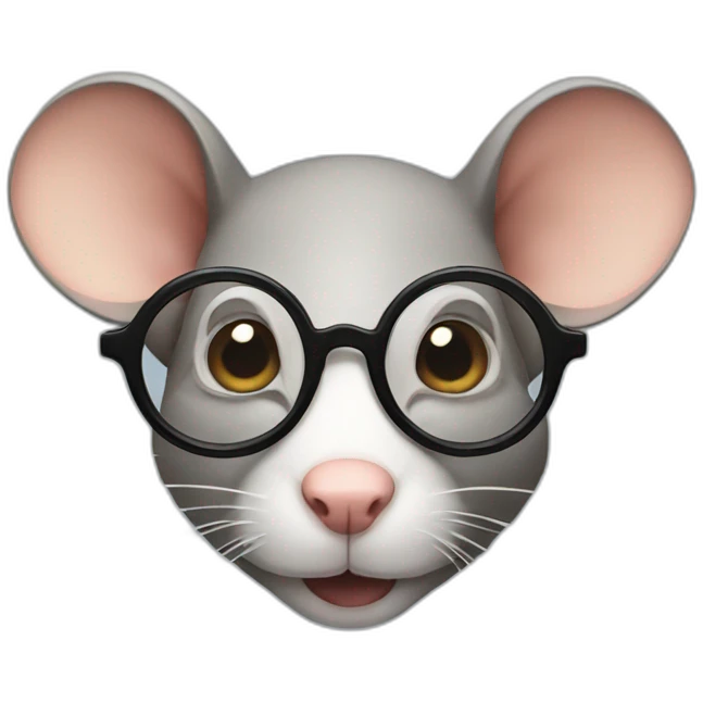 Rat with glasses emoji