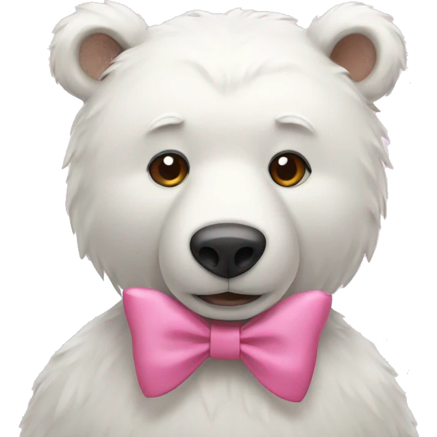 White bear with pink bow emoji