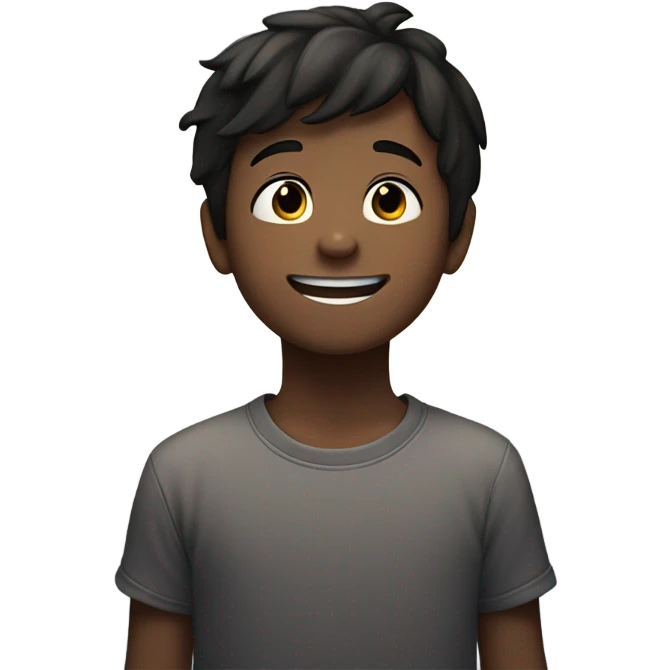 smiling boy under night sky emoji