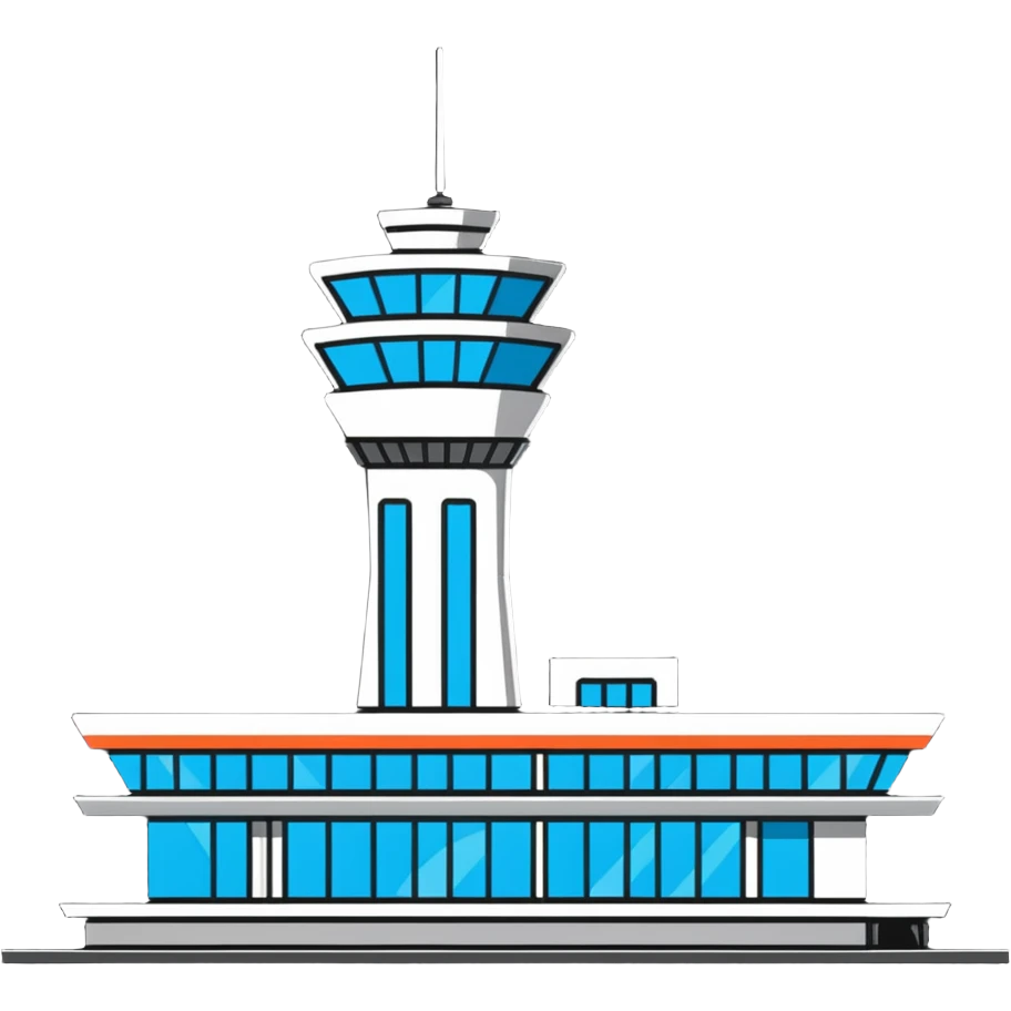 modern airport terminal with control tower emoji