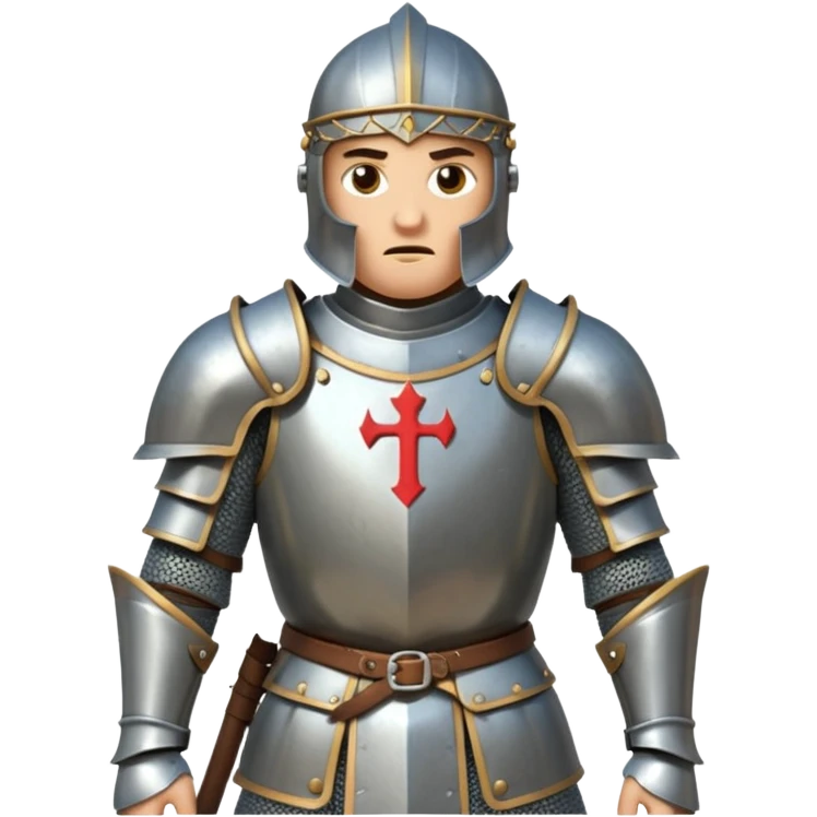aggressive knight full body 'J' on chest emoji
