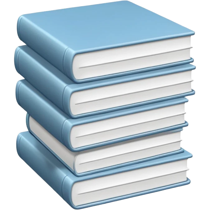 stack of white emoji-like booksbooks emoji