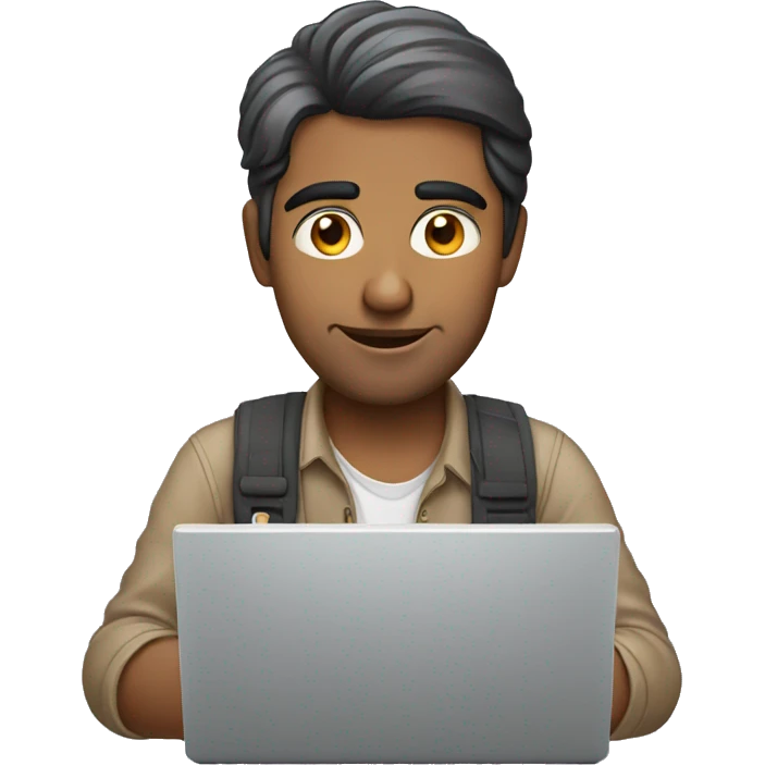 indian guy working on a laptop emoji