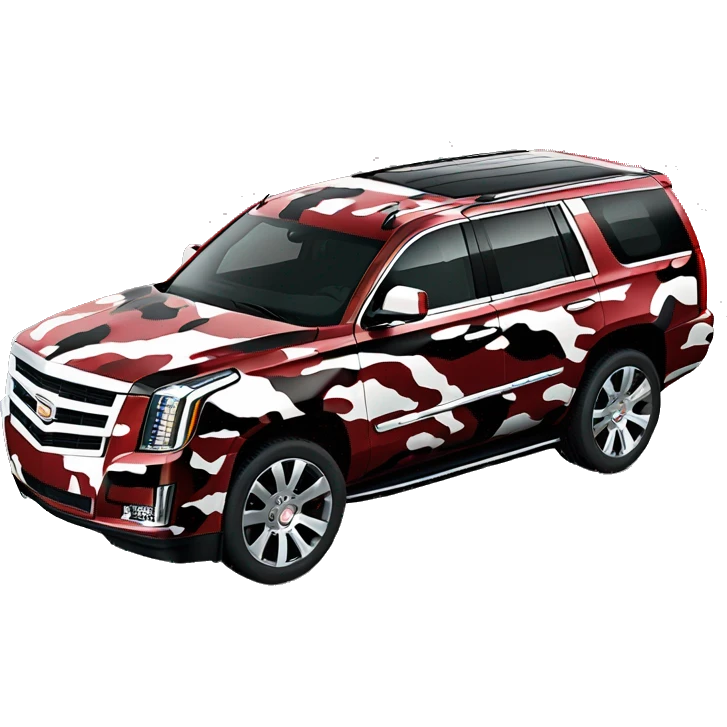  camouflage style red white and black, Cadillac Escalade emoji