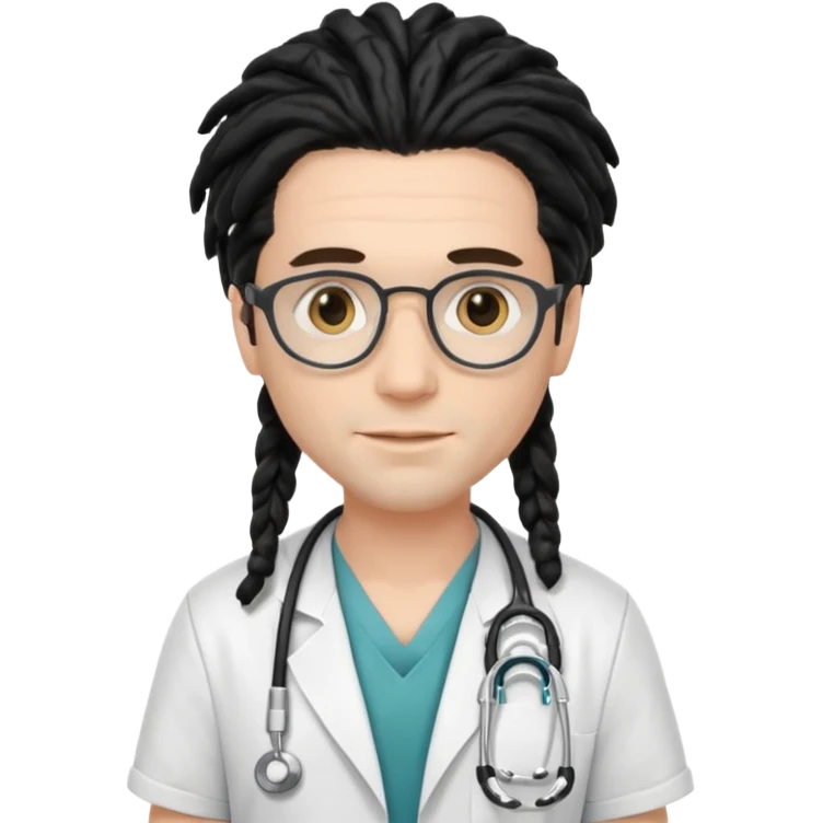 white doctor with black dreadlock emoji