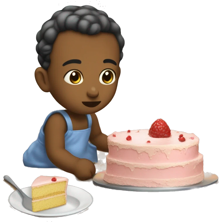 Bébé qui mange un gâteau emoji