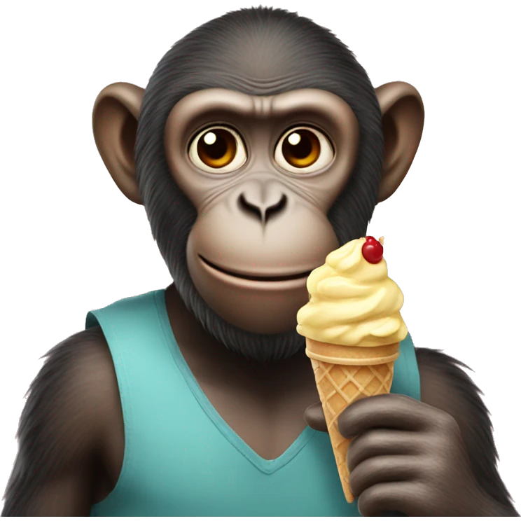 Monkey with ice cream  emoji