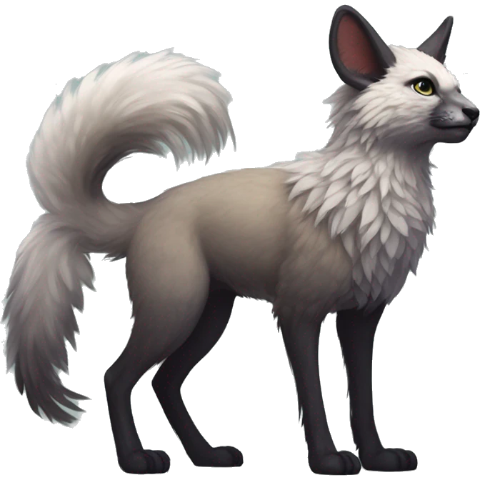Modern Realistic Rare Fantasy Fluffy Vernid-Trico-species by LiLaiRa, full body emoji