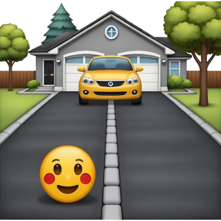 front view of a driveway, no house, emoji style emoji