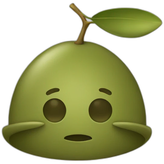 olive with an olive hat emoji