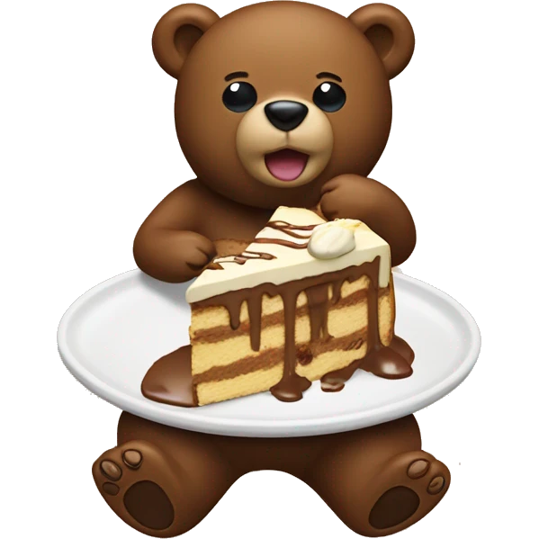 Bears eats tiramisu  emoji