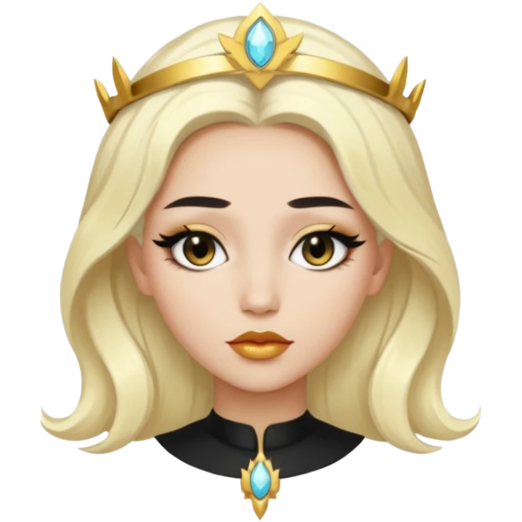 Rosalia (the singer) virgin. (Use lux album cover as reference). Hais bleached halo in hair and gold lips. black hair emoji