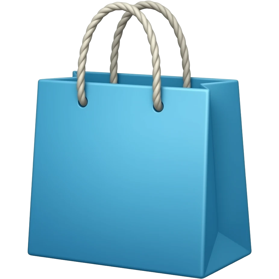 bolsa de compras de color azul emoji