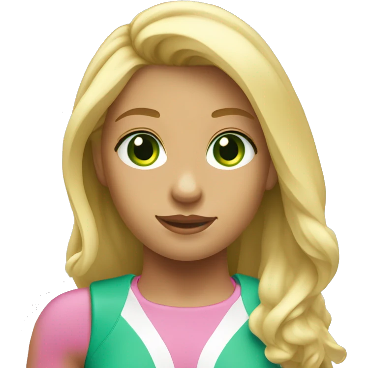surfer girl with blonde hair and green eyes emoji