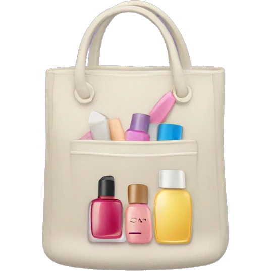 bag with cosmetics sticking out emoji
