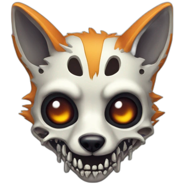 Zombie skeleton fox emoji
