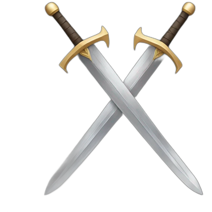 "Design detailed swords crossed in battle, on a historic battlefield." emoji