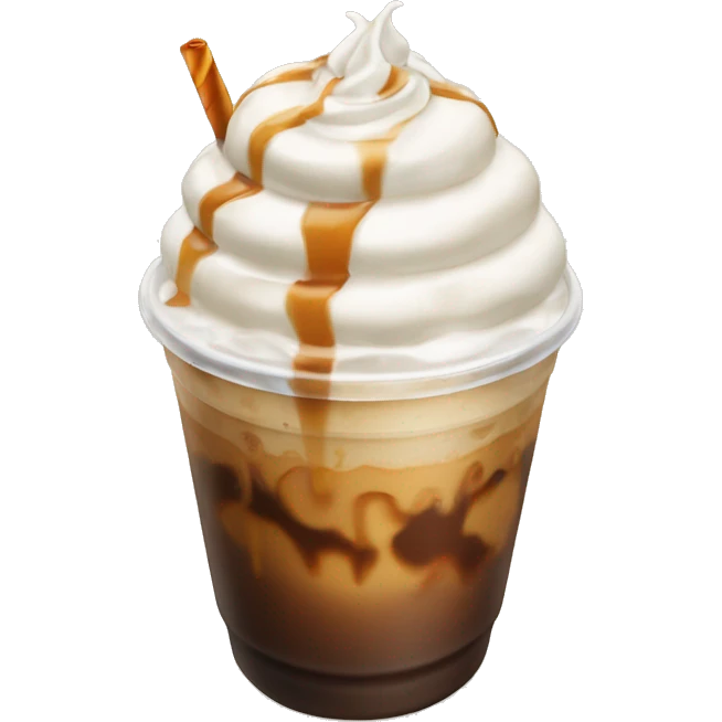 Iced coffee with caramel and whipped cream  emoji