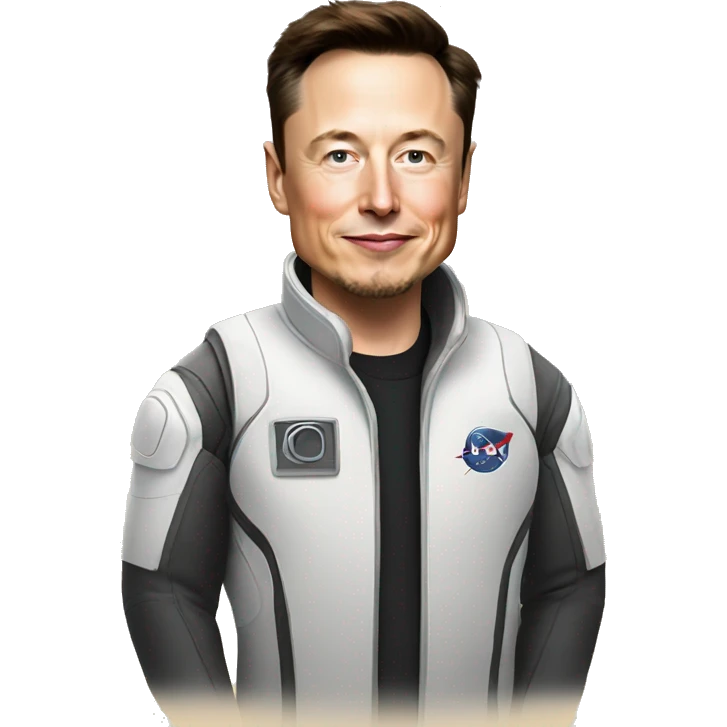 Elon Musk wearing spce suit emoji