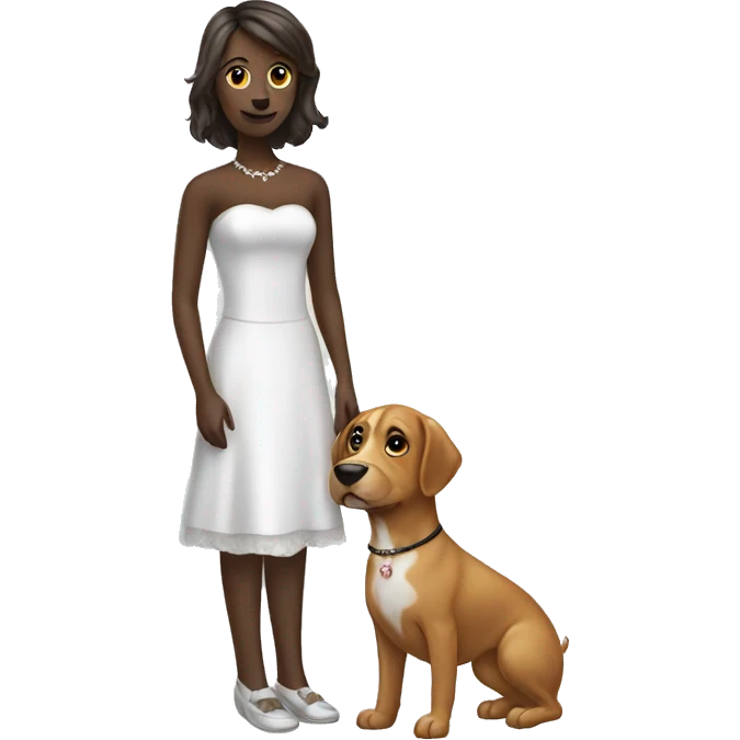 a Dog marrying a girl emoji