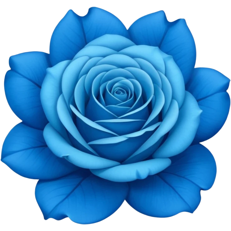 rose shape flower, no stem, now make it a 100% blue, 9.8% green, 0% red, bold and vibrant shade of blue emoji