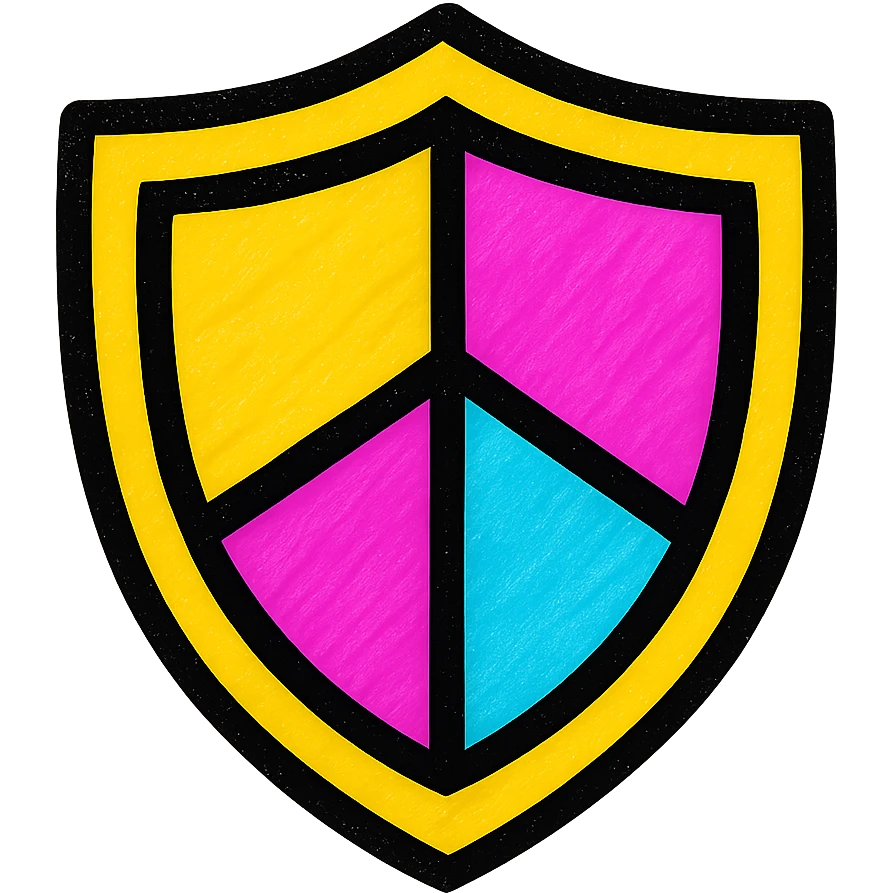 A shield emoji with a simple, clean design, bold outlines, and bright colors emoji