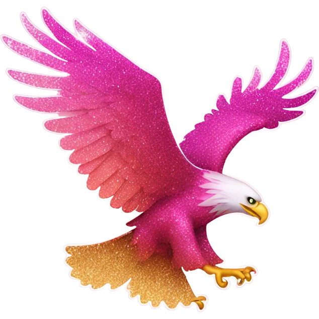 Pink ombre eagle with glitter  emoji