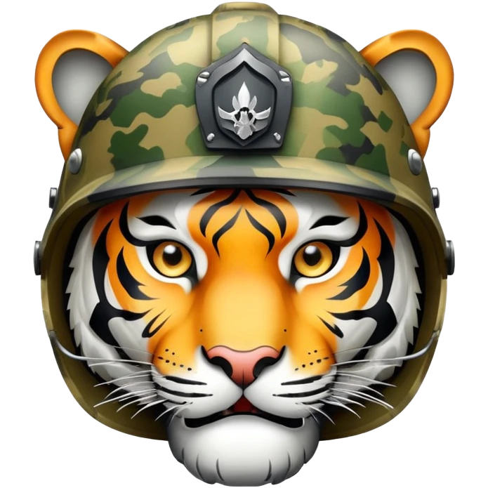 military tiger face with helmet and camo for Twitch emote emoji