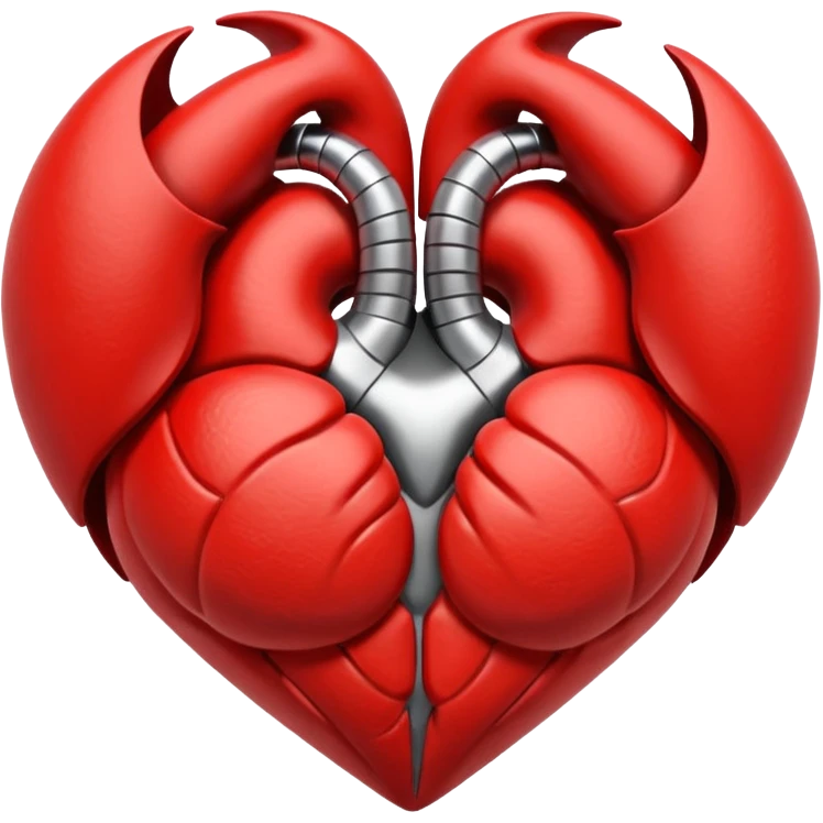 abstract muscle symbol inside a heart emoji