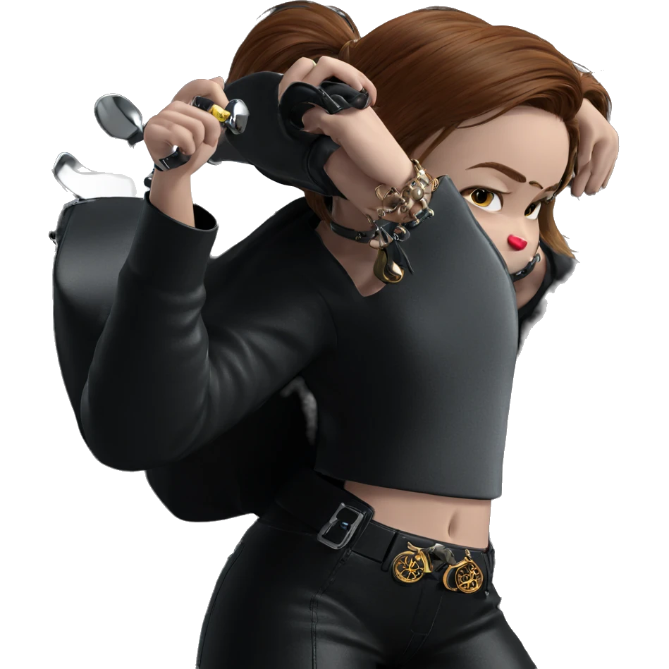 girl with motorcycle jewelry emoji