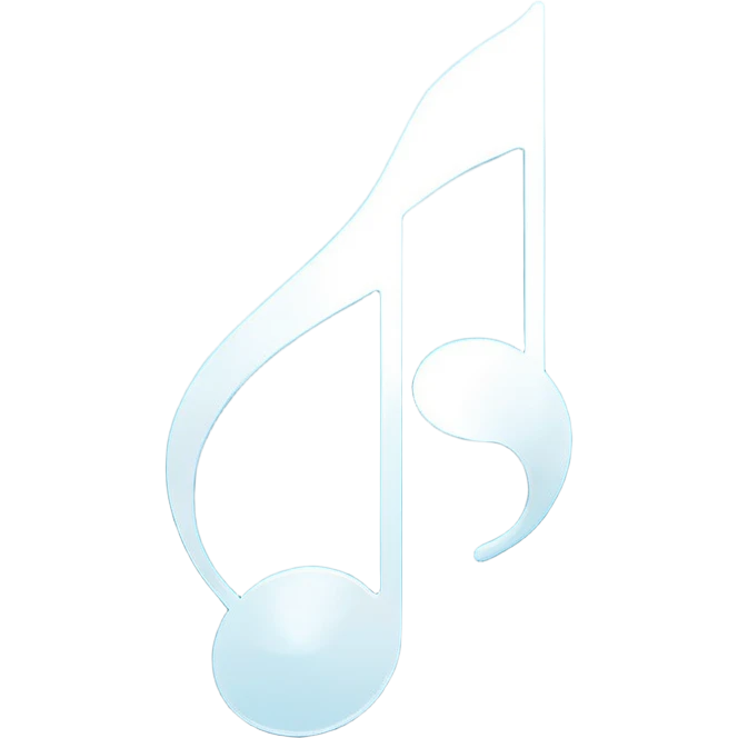 A minimalist and modern white music note icon on a smooth circular background with a vibrant blue and turquoise gradient. Ultra-high resolution, vector style, sharp edges, studio lighting, 4k, smooth texture, flat design, high quality, crisp details emoji