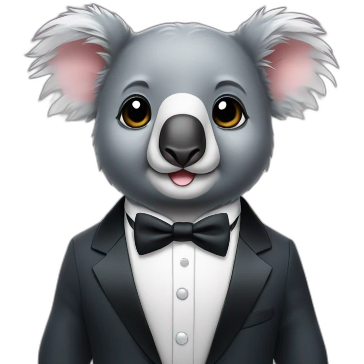 cute small koala wearing tuxedo emoji