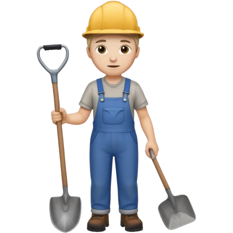 человек стоит с лопатой emoji