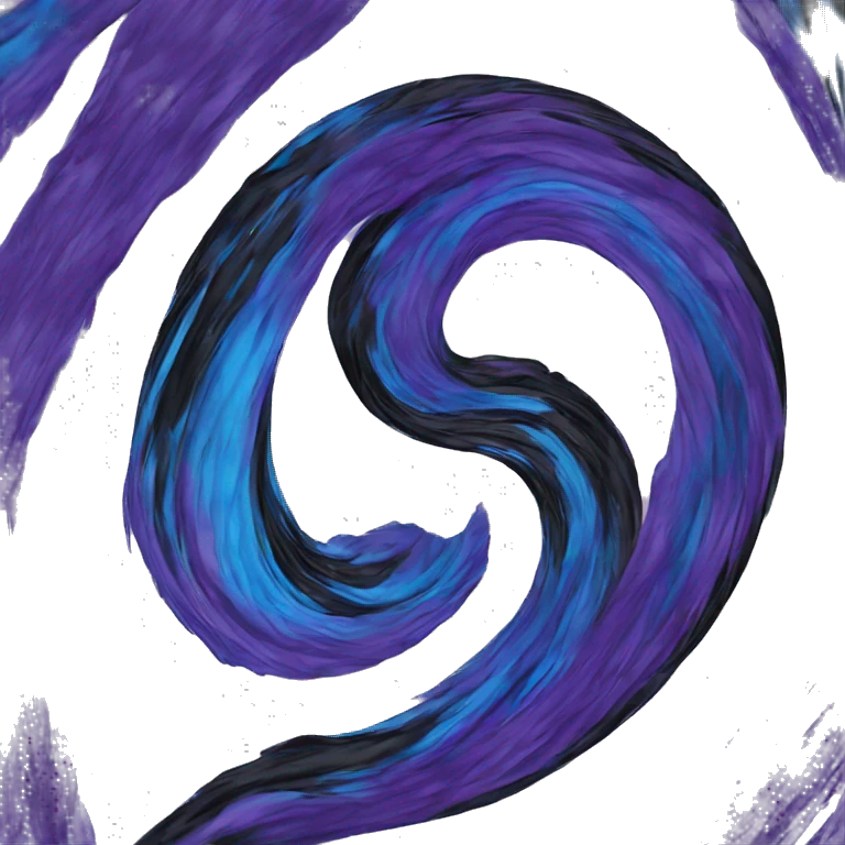purple, blue, black swirl emoji