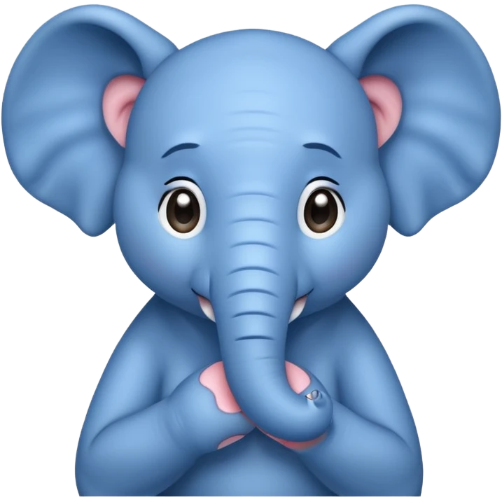 sweet blue elephant, hands in front, sad tears emoji