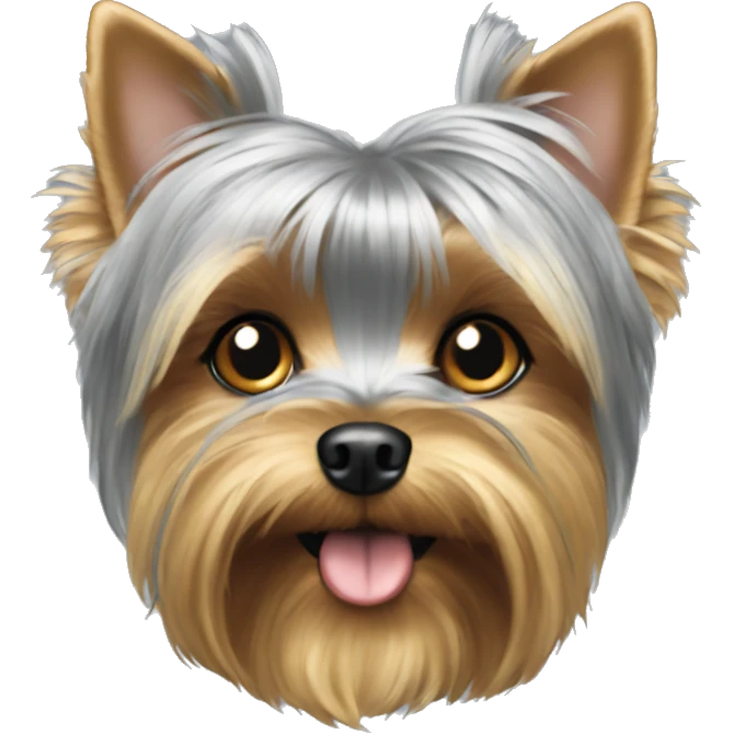 Silver and gold Yorkie  emoji