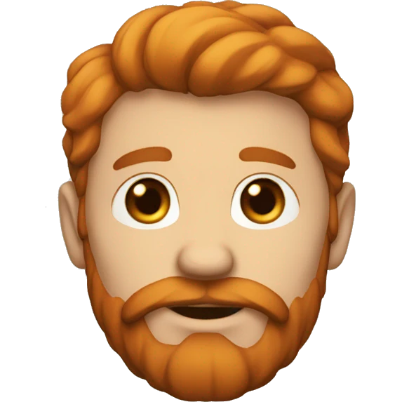 Homme chauve avec une barbe rousse emoji