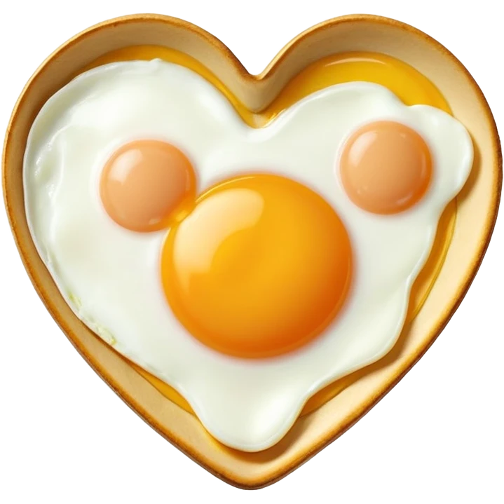 fried egg in the shape of a heart emoji