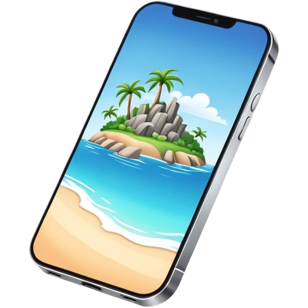 iPhone 14 Pro with dynamic island feature, sleek design emoji