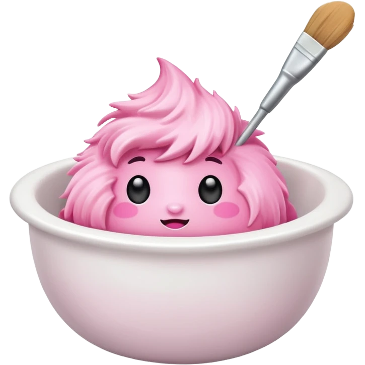 pink brush Mixing bowl emoji