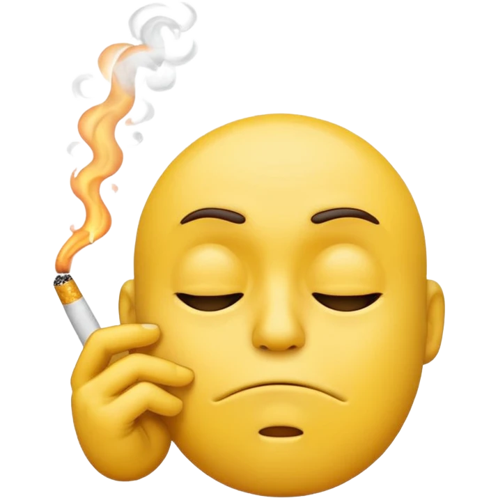Stressed emoji smoking cigarette  emoji