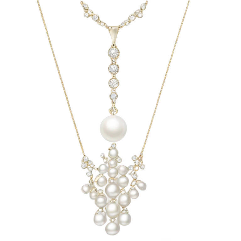 Diamond and Pearl necklace emoji