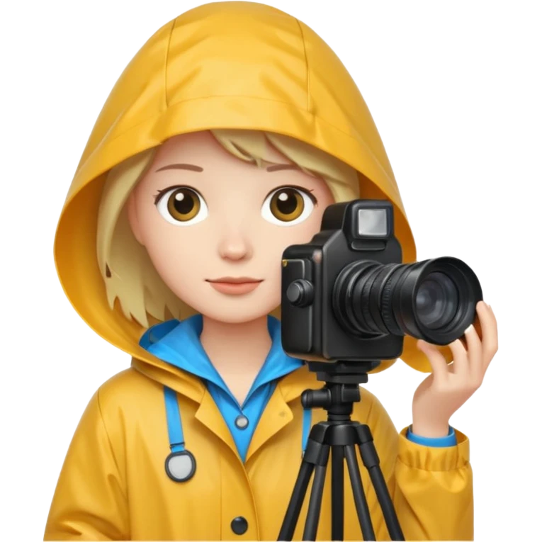 fotographer with rain coat emoji