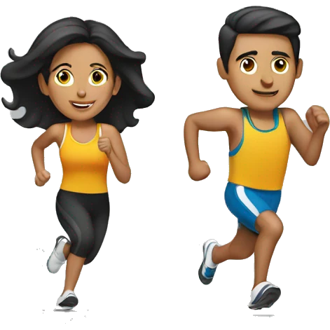 hispanic couple running marathon emoji