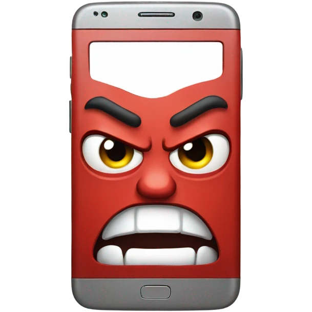 Red smartphone angry  emoji