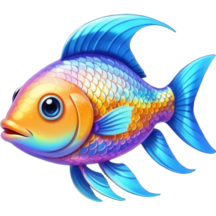 Adorable fish with large sparkling eyes and long flowing fins. emoji