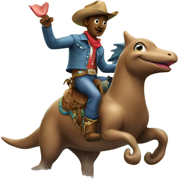 Cowboy riding a dolphin  emoji