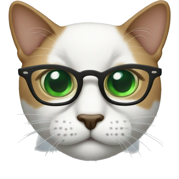 Back cat with green eyes and glasses  emoji